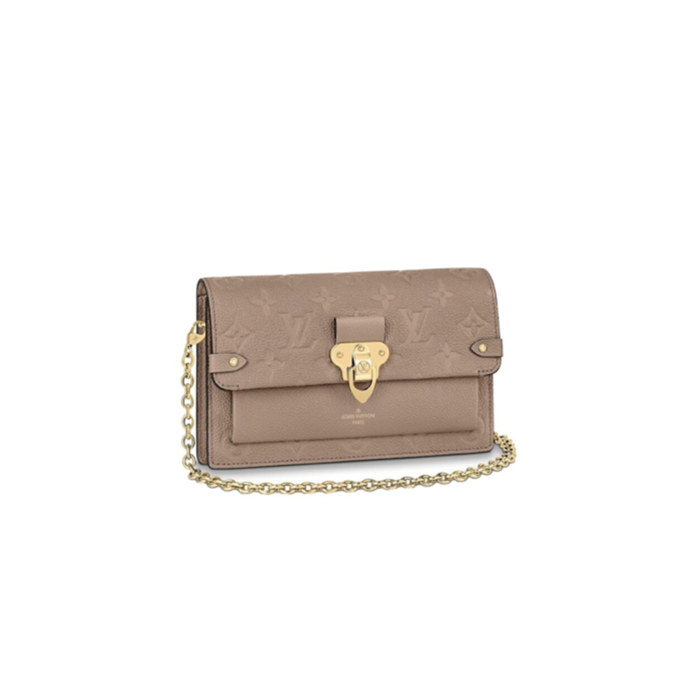 LOUIS VUITTON PLATINE MONOGRAM EMPREINTE VAVIN CHAIN WALLET SILVER HARDWARE M69423 (19*12*4cm)